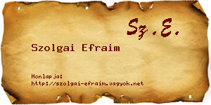 Szolgai Efraim névjegykártya